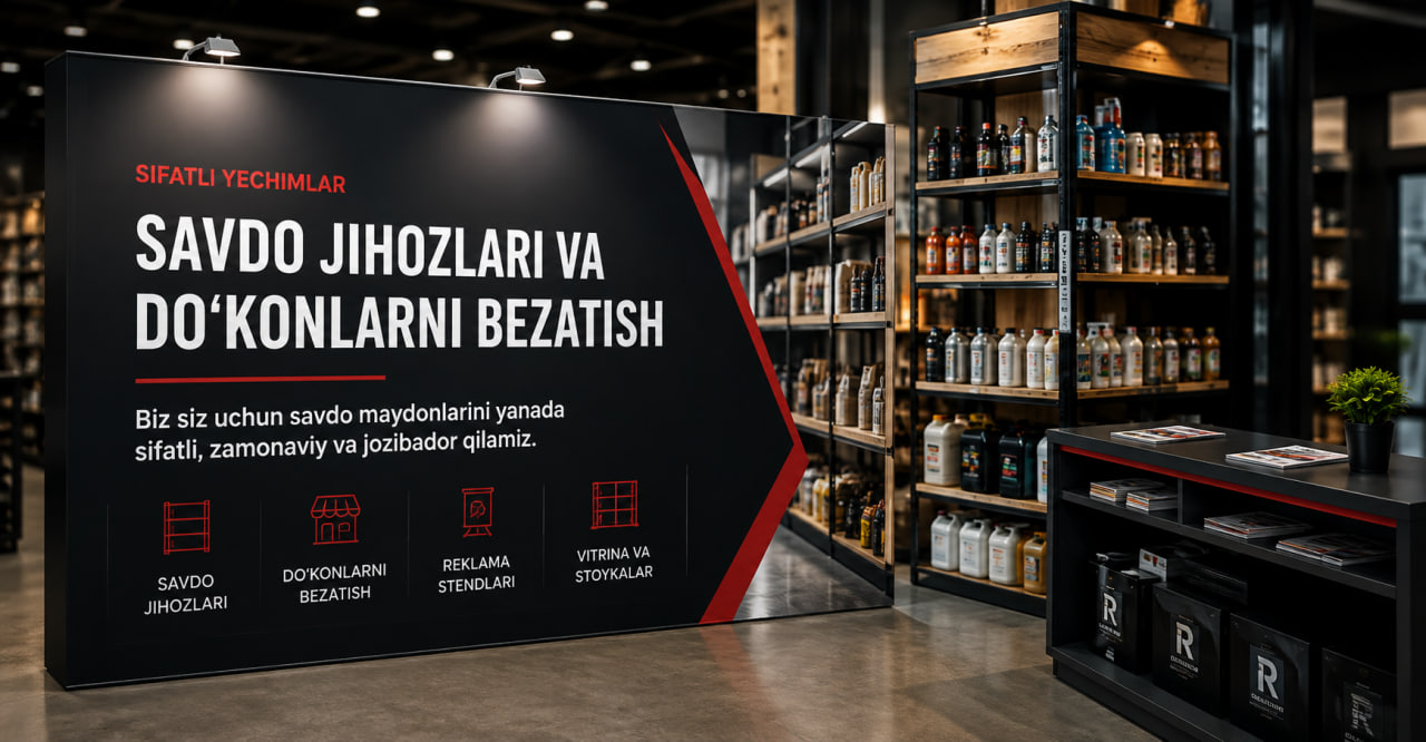 Торговые стеллажи и оборудование в современном магазине
