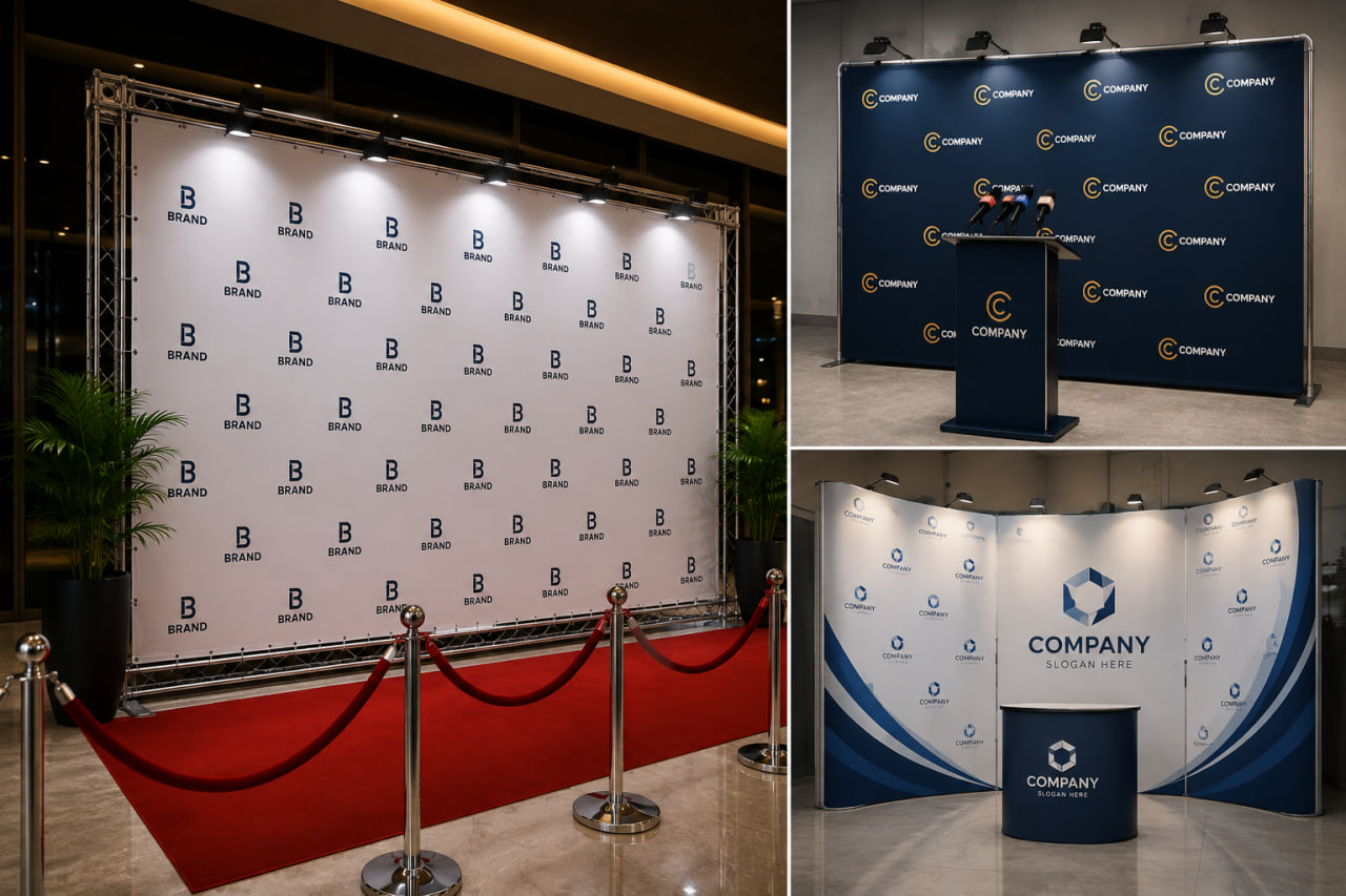 Декоративный event backdrop для фотозоны и презентации